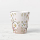 Botanische Vogel Bloem Natuur Latte Mok (Voorkant)