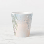 Botanische Vogel Bloemen Natuur Latte Mok (Voorkant)