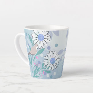 Botanische Vogel Bloemige Natuur Latte Mok