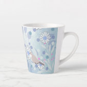 Botanische Vogel Bloemige Natuur Latte Mok (Rechts)