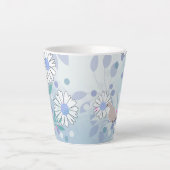 Botanische Vogel Bloemige Natuur Latte Mok (Voorkant)