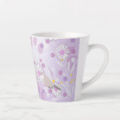 Botanische Vogel Bloemige Natuur Latte Mok (Rechts)