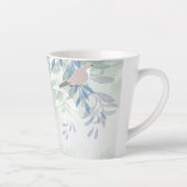 Botanische Vogel Bloemige Natuur Latte Mok (Rechts)