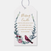 Botanische Vogel Christelijk Zegen Kaarsengebed Cadeaulabel (Achterkant)