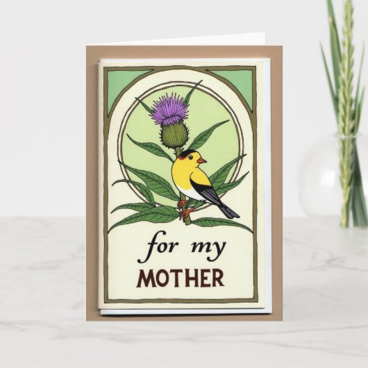 Botanische Vogel Moeder Kaart (Voorkant)