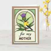 Botanische Vogel Moeder Kaart (Gele Bloem)