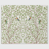 Botanische Vogel Print Inpakpapier | Natuur (Vlak)