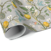 Botanische vogelbloemen: getekend  behang cadeaupapier (Rol Hoek)