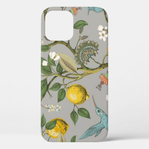 Botanische vogelbloemen: getekend  behang Case-Mate iPhone case