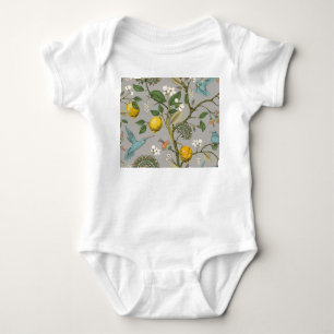Botanische vogelbloemen: getekend behang romper