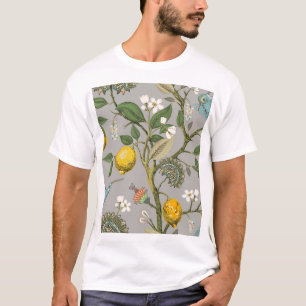 Botanische vogelbloemen: getekend  behang t-shirt