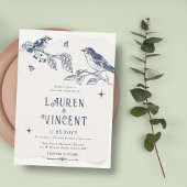 Botanische Vogels & Classic Vintage Trouwfoto Kaart