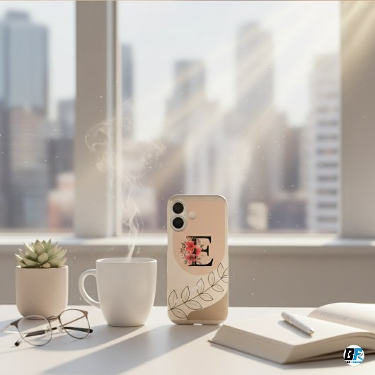Botanische vorm Boho Retro met naam 1e hoofdstad E Case-Mate iPhone Case