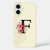 Botanische vorm Boho Retro met naam 1e hoofdstad F Case-Mate iPhone Case (Achterkant)