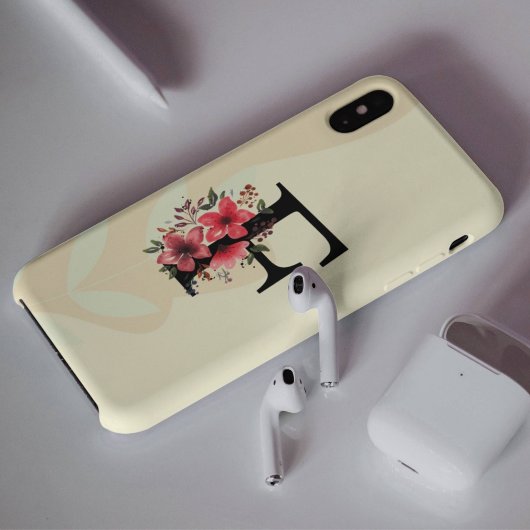 Botanische vorm Boho Retro met naam 1e hoofdstad F Case-Mate iPhone Case