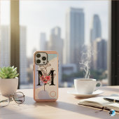 Botanische vorm Boho Retro met naam 1e hoofdstad M Case-Mate iPhone Case