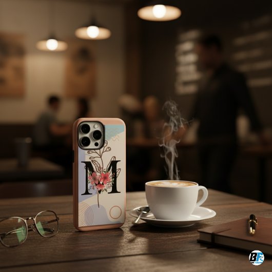 Botanische vorm Boho Retro met naam 1e hoofdstad M Case-Mate iPhone Case