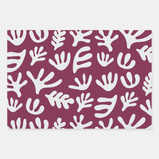 Botanische vormen Boho Matisse Cutout Patroon Inpakpapier Vel (Voorkant 3)