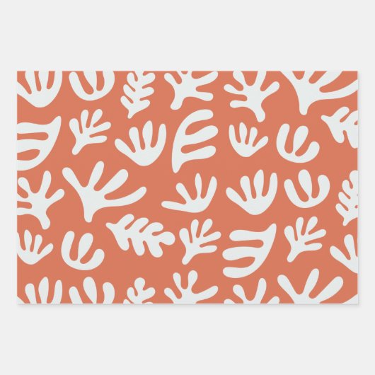 Botanische vormen Boho Matisse Cutout Patroon Inpakpapier Vel (Voorkant 2)