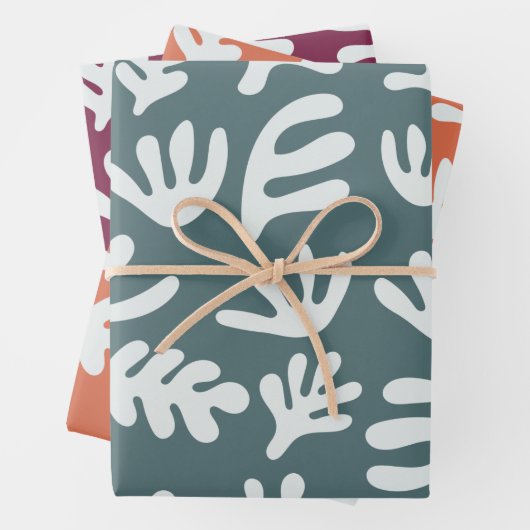 Botanische vormen Boho Matisse Cutout Patroon Inpakpapier Vel (In situ)