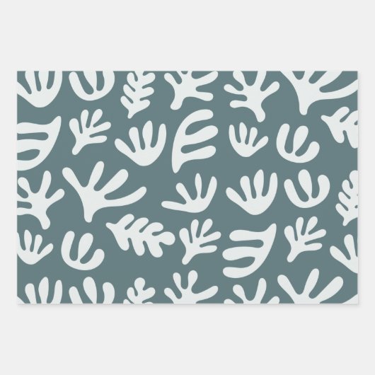 Botanische vormen Boho Matisse Cutout Patroon Inpakpapier Vel (Voorkant)