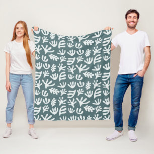 Botanische vormen Matisse Cutout Pattern Fleece Bl Deken