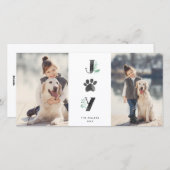 Botanische Vreugde Pootafdruk | Huisdier Kerst 2 F Feestdagenkaart (Voorkant / Achterkant)