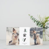 Botanische Vreugde Pootafdruk | Huisdier Kerst 2 F Feestdagenkaart (Staand voorkant)