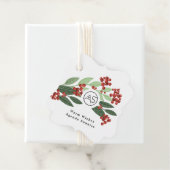 Botanische Vrolijke Kerstboodschap Logo Business Bedankjes Labels (In situ)