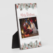 Botanische vrolijke kerstfoto rustiek fotoplaat (Zijkant)