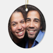 Botanische Vrolijke Kerstmis Foto Logo Business Keramisch Ornament (Links)