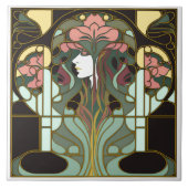 Botanische vrouw tegeltje (Voorkant)