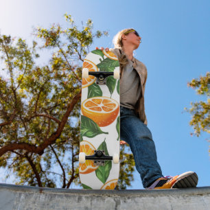 Botanische Vrucht Sinaasappel Naadloos Persoonlijk Skateboard