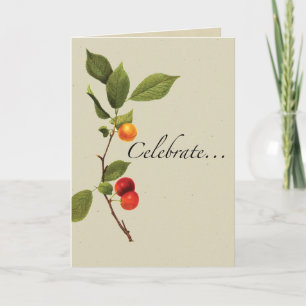 Botanische vruchten vieren verjaardag kaart