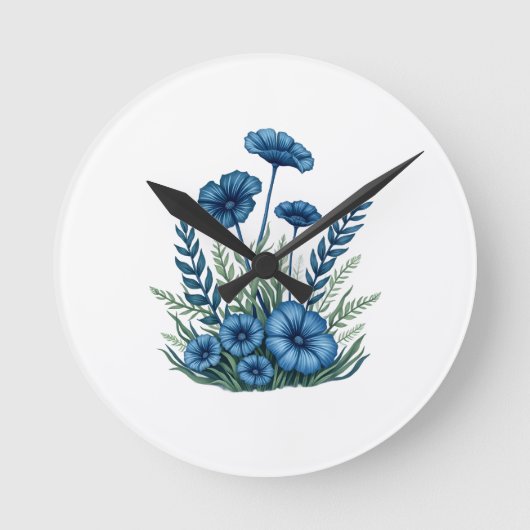 Botanische wandklok | Bloemendecoratie voor thuis (Voorkant)