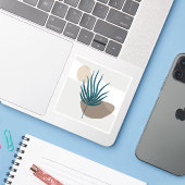 Botanische wandkunst sticker (Laptop met iPhone)