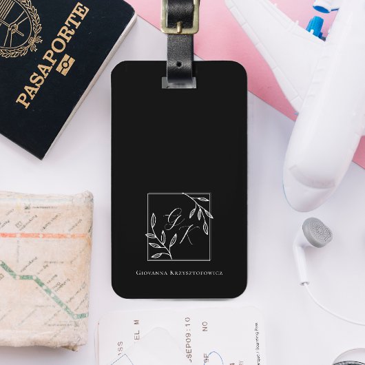 Botanische Wapen | Tijdloos Monogram Bagagelabel