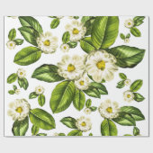 Botanische wappapier van Magnolia Flowers Cadeaupapier (Vlak)