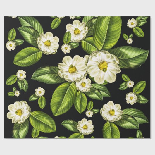 Botanische wappapier van Magnolia Flowers Cadeaupapier (Vlak)