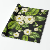 Botanische wappapier van Magnolia Flowers Cadeaupapier (Uitgerold)