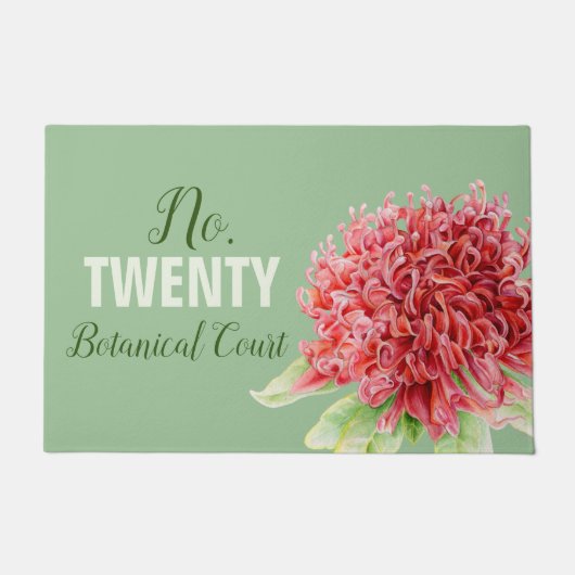 Botanische waratah rode bloem deurmat (Voorkant)