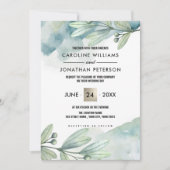 Botanische Waterverf Aangepaste bruiloft Kaart (Voorkant)