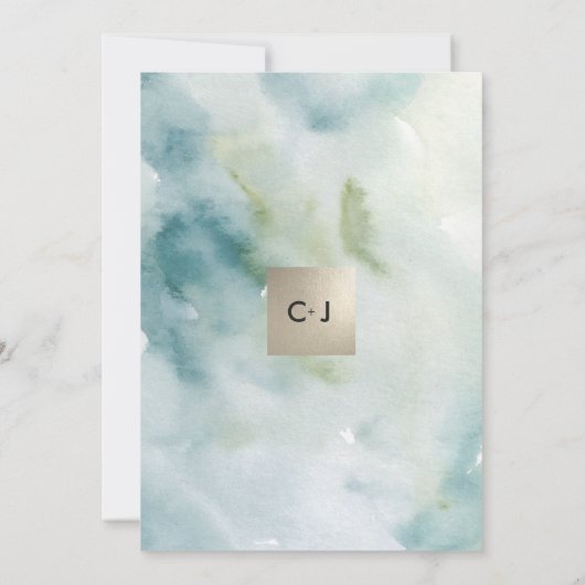 Botanische Waterverf Aangepaste bruiloft Kaart (Achterkant)