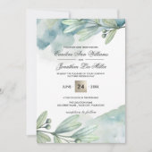 Botanische Waterverf Aangepaste bruiloft uitnodigi Kaart (Voorkant)