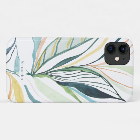 Botanische Waterverf Abstract Aangepast telefoonge Case-Mate iPhone Case (Achterkant (horizontaal))