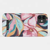 Botanische Waterverf Abstracte Art Name Phone case (Achterkant (horizontaal))