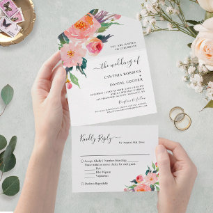 Botanische Waterverf All In One Uitnodiging