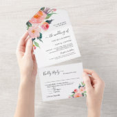 Botanische Waterverf All In One Uitnodiging (Afscheurbaar)