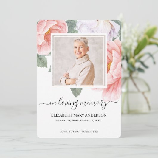 Botanische Waterverf Begrafenissympathie Gebed Kaa Bedankkaart (Staand voorkant)