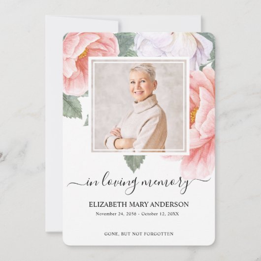 Botanische Waterverf Begrafenissympathie Gebed Kaa Bedankkaart (Voorkant)